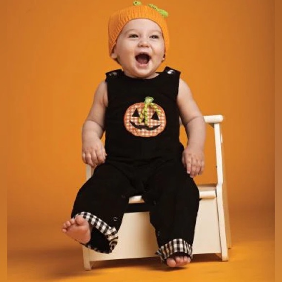 Mud pie pumpkin overalls pls rd description! - Picture 1 of 7